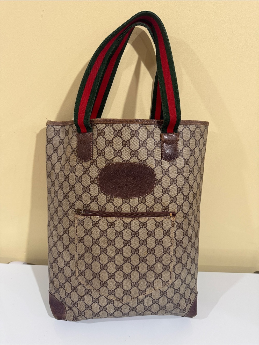 Authentic Gucci Brown GG Canvas Tote Vintage Gucci monogram Gucci handbag